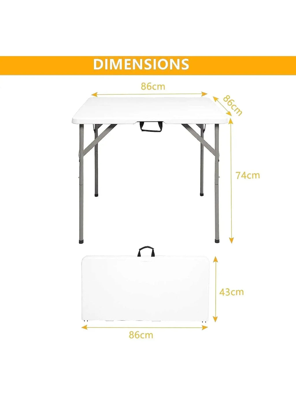 Table de jardin carrée pliante dépliée sur une terrasse extérieure - photo 3