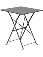 Table de jardin en fer pliante 60 x 60 cm de style bistrot sur un balcon