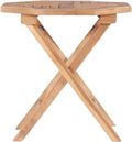 Table de jardin en teck pliante de 45 x 45 cm au bord d'une piscine