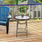 Table de jardin en verre pliante de 68 cm de diamètre sur une terrasse - photo 2