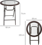 Table de jardin en verre pliante de 68 cm de diamètre sur une terrasse - photo 3