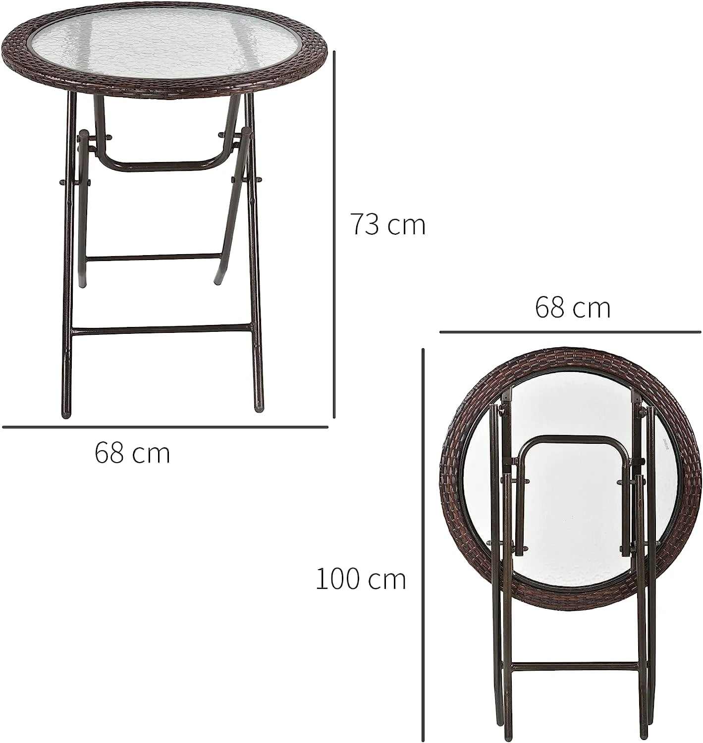 Table De Jardin En Verre Pliante