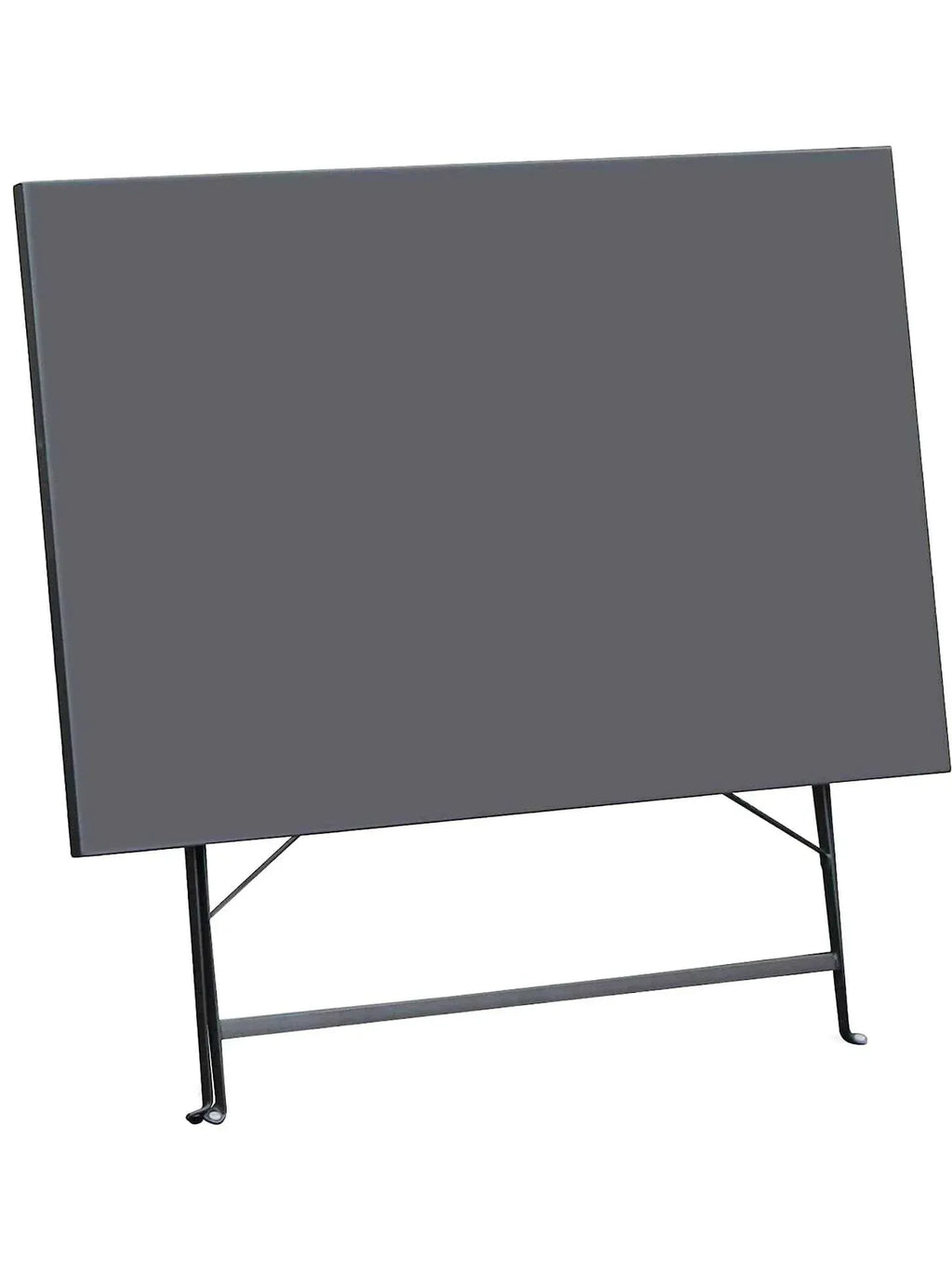 Table de jardin métal pliante en acier gris 110 x 70 cm dépliée sur une terrasse - photo 3
