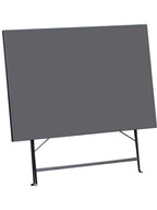 Table de jardin métal pliante en acier gris 110 x 70 cm dépliée sur une terrasse - photo 3