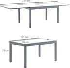 Table de jardin pliante 10 personnes de 270 cm en verre trempé dépoli - photo 2