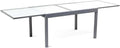 Table de jardin pliante 10 personnes de 270 cm en verre trempé dépoli