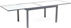 Table de jardin pliante 10 personnes de 270 cm en verre trempé dépoli