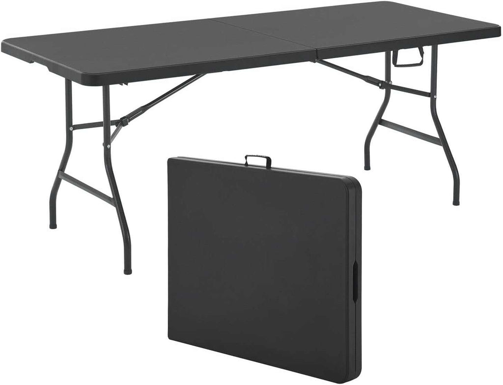 Table de jardin pliante 8 personnes en PEHD 183 x 76 cm installée dans un jardin - photo 2