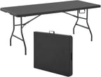 Table de jardin pliante 8 personnes en PEHD 183 x 76 cm installée dans un jardin - photo 2