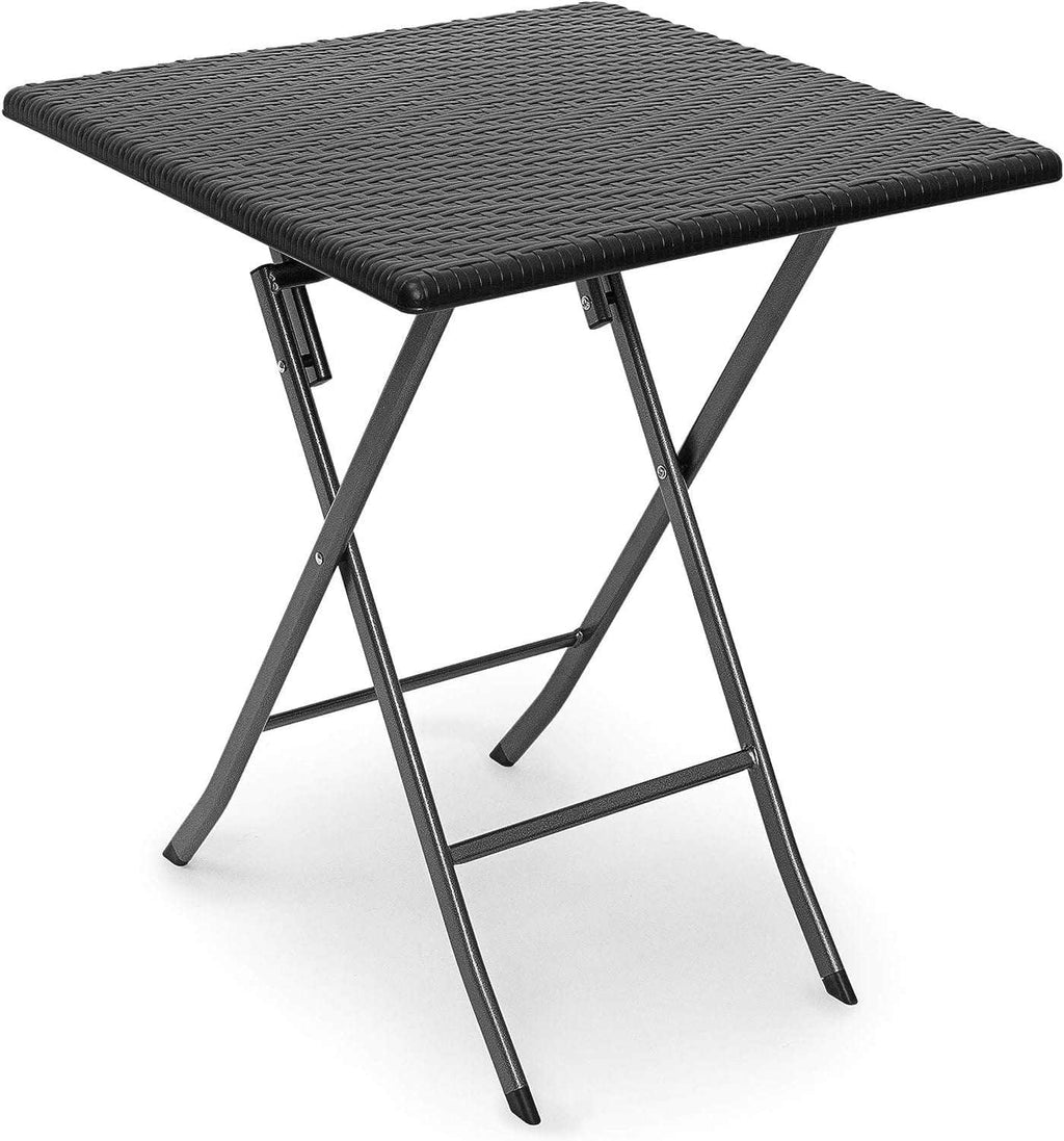 Table de jardin pliante blanche compacte de 61,5 cm dépliée sur un balcon - photo 5