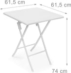 Table de jardin pliante blanche compacte de 61,5 cm dépliée sur un balcon - photo 2