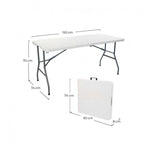 Table de jardin pliante en plastique blanche 180 x 70 cm dépliée dans un jardin - photo 4