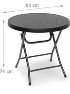 Table de jardin ronde pliante de 80 cm de diamètre dépliée sur une terrasse - photo 2