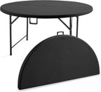 Table de jardin ronde pliante 4 personnes de 150 cm de diamètre dans un jardin