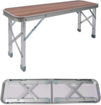 Table de picnic pliante valise avec sièges intégrés dépliée sur une aire de pique-nique - photo 2