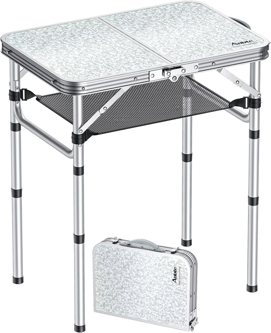 Table de plage pliante basse en aluminium de 59 x 40 cm sur le sable