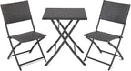 Ensemble table et chaise pliante de camping en résine tressée