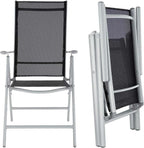 Ensemble table et chaise pliante extérieur avec plateau en verre trempé et chaises inclinables - photo 4