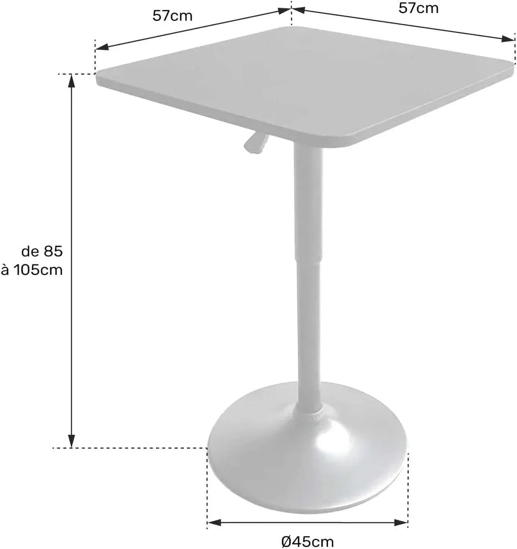 Table haute carrée pliante 57 x 57 cm réglable en hauteur lors d'un cocktail - photo 4