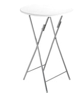 Table haute d'appoint pliante ronde de 60 cm avec décor bois