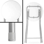 Table haute d'appoint pliante ronde de 60 cm avec décor bois - photo 2
