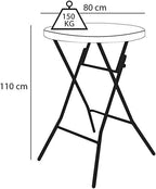 Table haute extérieur pliante de 110 cm de haut avec plateau rond de 80 cm - photo 3