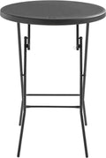 Table haute extérieur pliante de 110 cm de haut avec plateau rond de 80 cm
