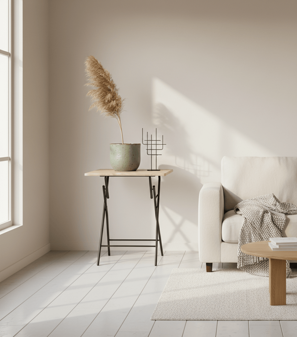 Table haute pliante avec plateau bois MDF de 60 x 60 cm et structure acier - photo 5