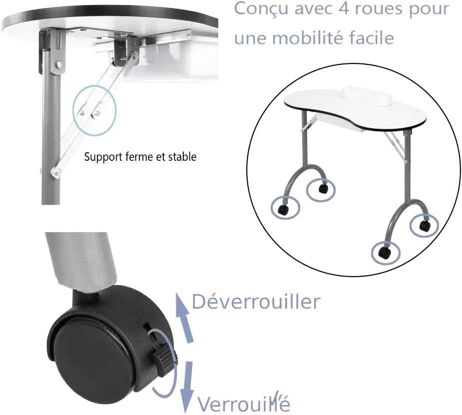 Table Manucure Pliante Professionnelle