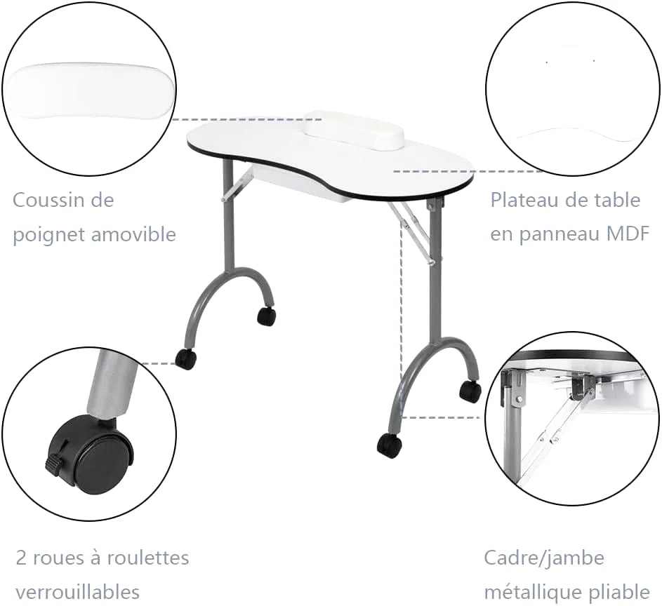 Table Manucure Pliante Professionnelle