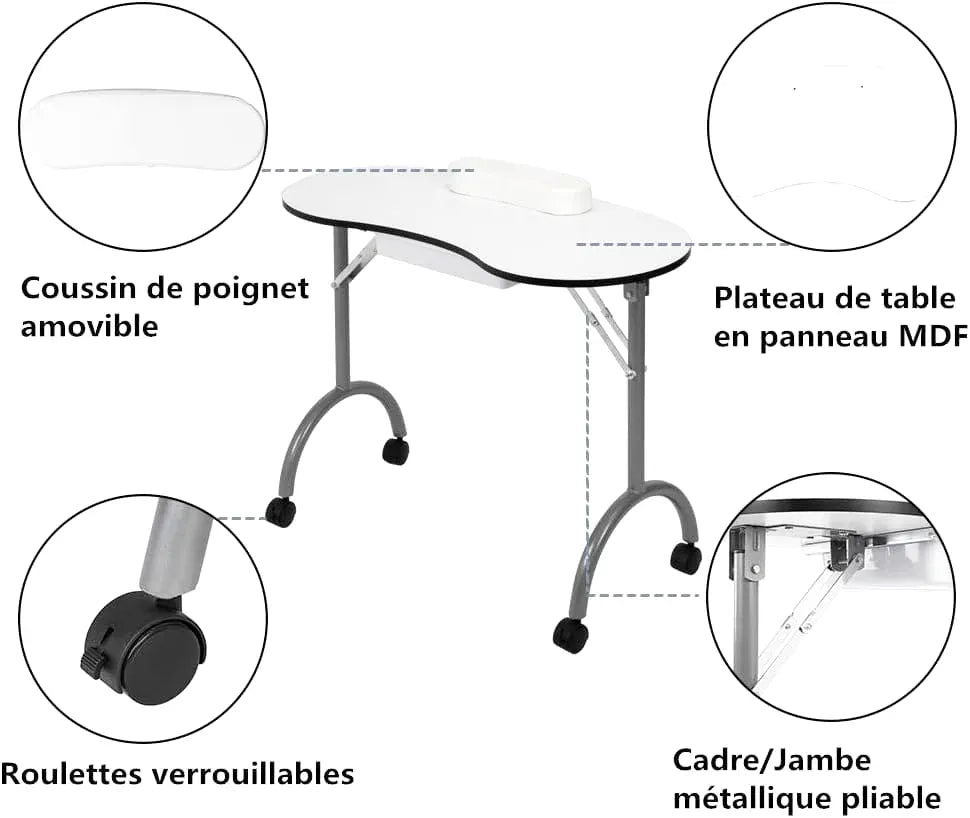 Table Onglerie Pliante