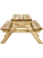 Table picnic en bois pliante de 220 cm avec bancs intégrés dans un jardin - photo 3