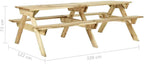 Table picnic en bois pliante de 220 cm avec bancs intégrés dans un jardin - photo 5