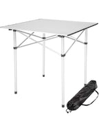 Table picnic pliante en aluminium de 70 cm repliée en format tube