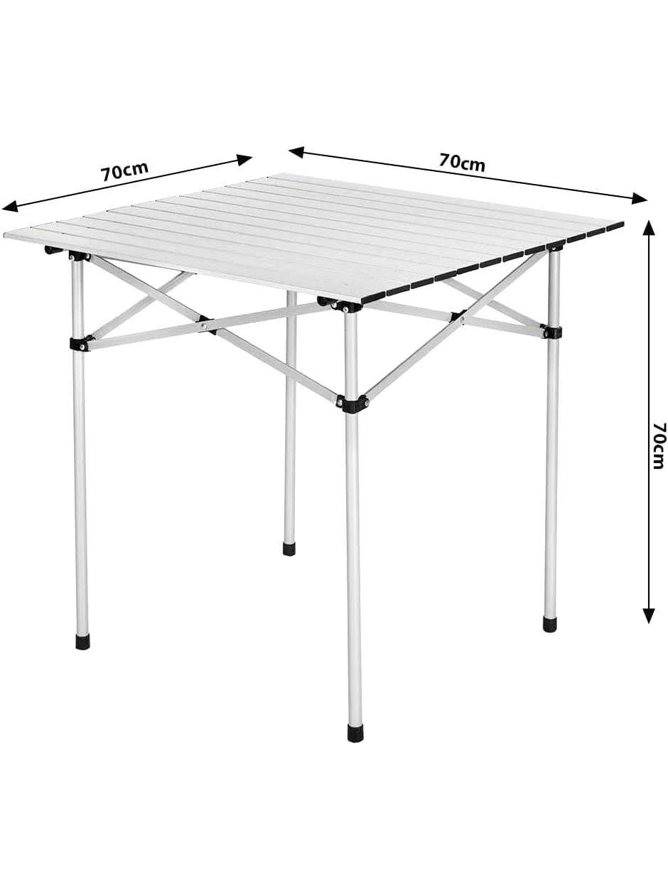 Table picnic pliante en aluminium de 70 cm repliée en format tube - photo 6