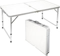 Table pliante de 120 cm avec ouverture pour parasol au centre