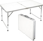 Table pliante de 120 cm avec ouverture pour parasol au centre