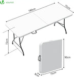 Table pliante repliée à 1 mètre et dépliée à 180 cm - photo 2