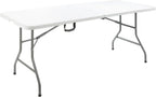 Table pliante 6 personnes de 180 cm en plastique dressée pour un repas - photo 4