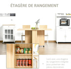 Table pliante à roulettes de 140 cm avec étagères de rangement - photo 3