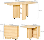Table pliante à roulettes de 140 cm avec étagères de rangement - photo 5