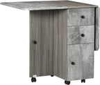 Table pliante avec rangement intégré en acier et bois