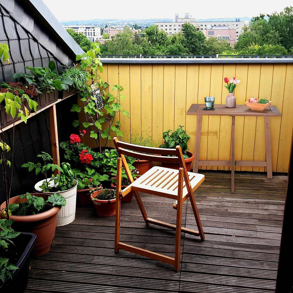 Table pliante de balcon pour 4 personnes de 80 x 50 cm sur un balcon d'appartement - photo 4
