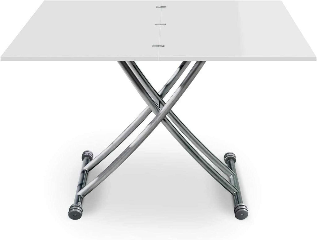 Table pliante basse et haute en position haute avec plateau étendu