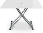 Table pliante basse et haute en position haute avec plateau étendu