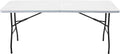 Table pliante blanche de 180 x 74 cm dressée en buffet
