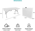 Table pliante blanche d'extérieur de 183 cm installée dans un jardin - photo 3