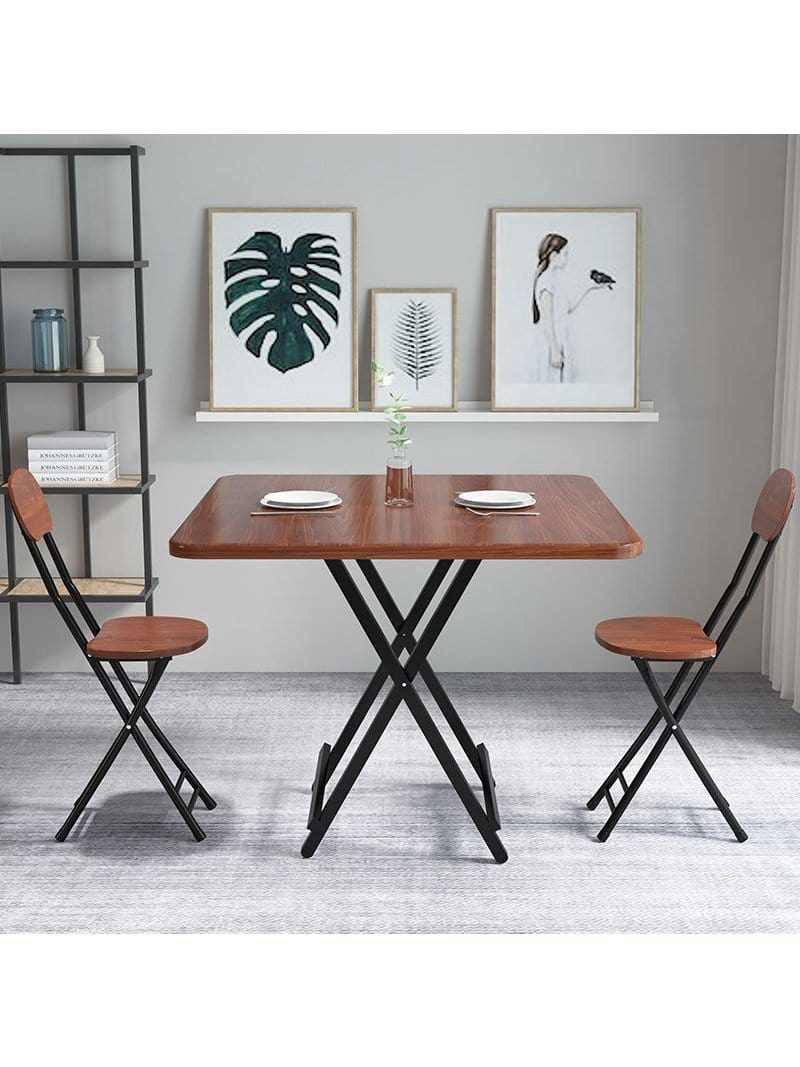 Table pliante bois cuisine carrée 60 cm dans un coin repas - photo 13