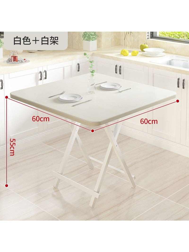 Table pliante bois cuisine carrée 60 cm dans un coin repas - photo 3