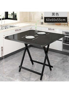 Table pliante bois cuisine carrée 60 cm dans un coin repas - photo 6